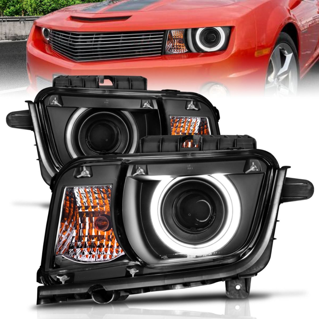 thumbnail image 2 of Black Projector Headlights With LED Tube For Chevy Camaro 2010-2013 – Halogen H11 Included 2 of 4