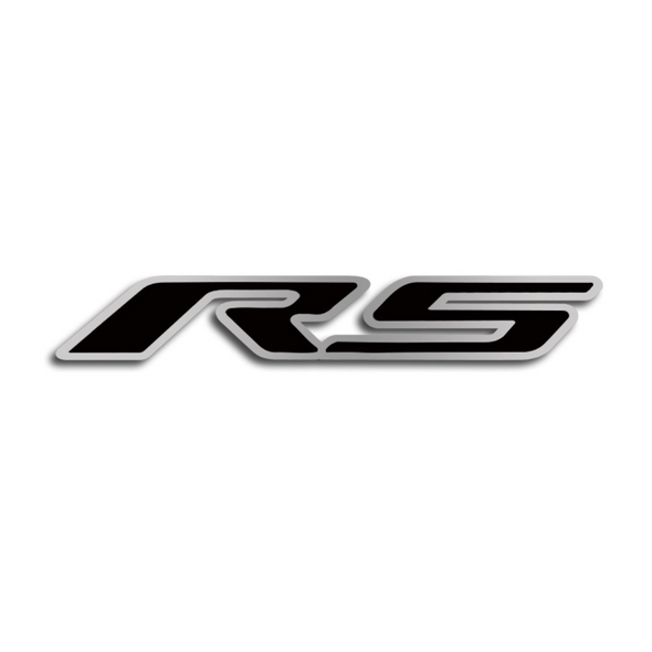 2010-2019 CAMARO RS - 'RS' HOOD EMBLEM - BRUSHED STAINLESS STEEL