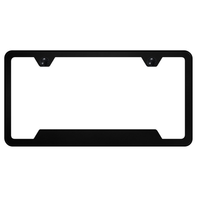 Black Notched License Plate Frame - Powder-Coated Stainless Steel