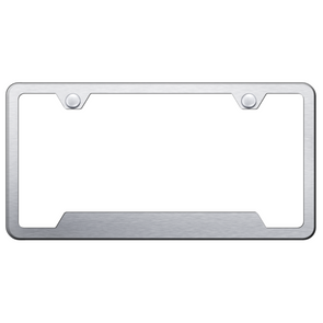 Brushed Notched License Plate Frame - Stainless Steel