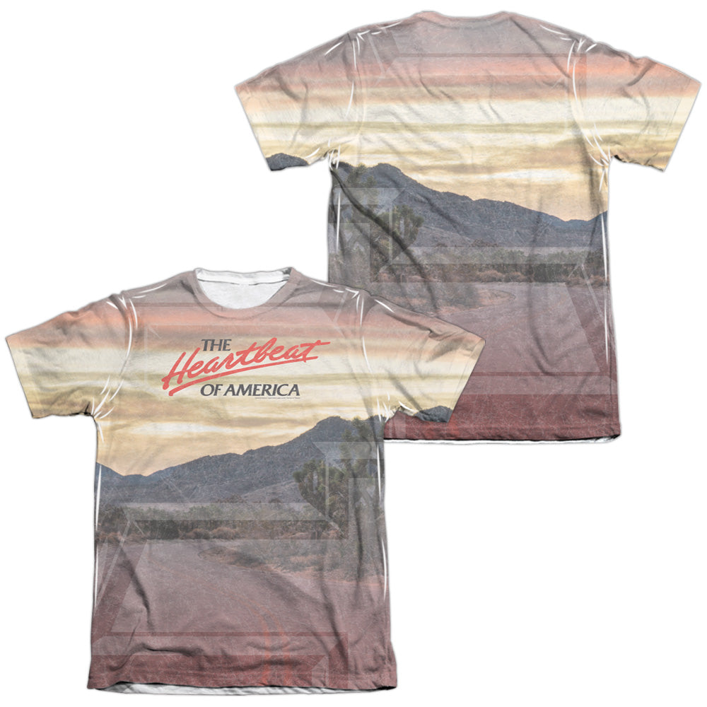 Chevrolet Heartbeat Road (Front/Back Print)-Adult Regular Fit Short Sleeve 65/35 Poly/Cotton-White