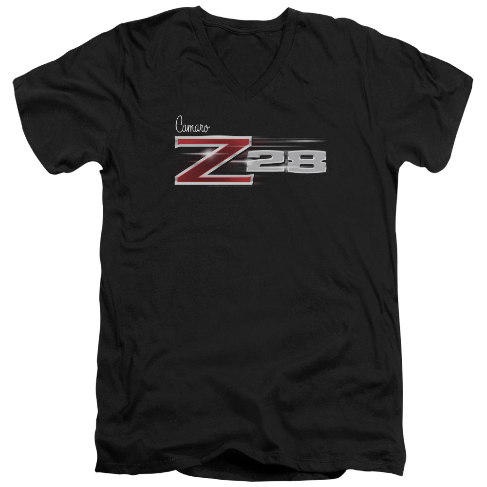 Chevrolet Camaro Z28 Logo-Adult Slim Fit V Neck Cotton-Black