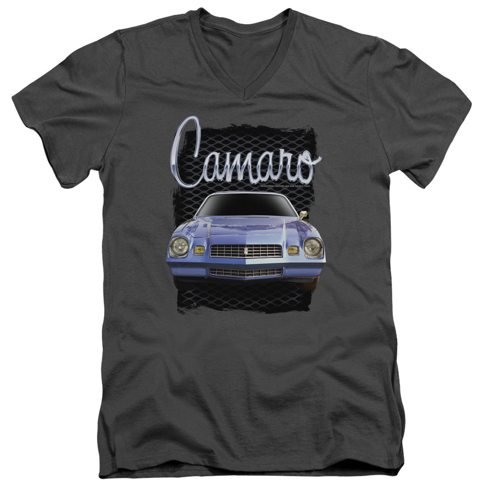 Chevrolet Camaro-Adult Slim Fit V Neck Cotton-Charcoal