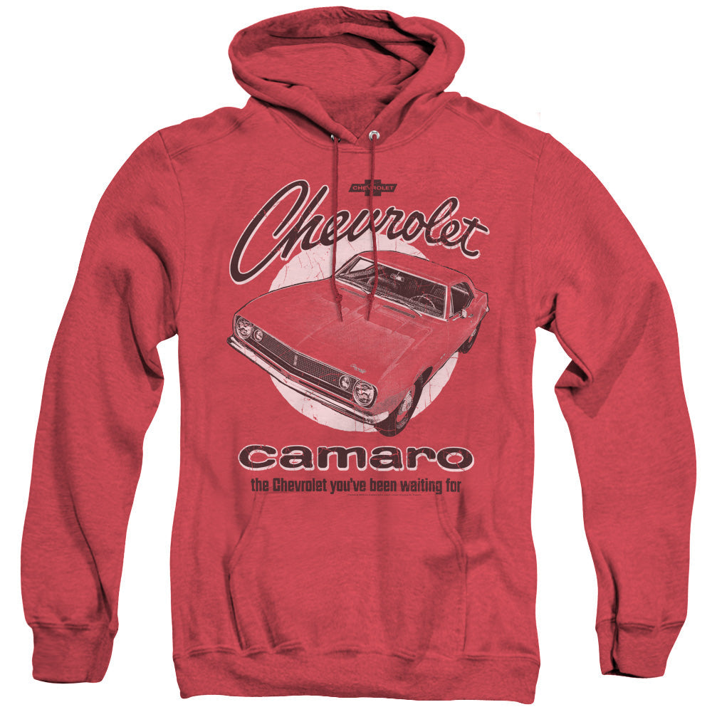 Chevrolet Retro Camaro-Adult Heather Hoodie-Red