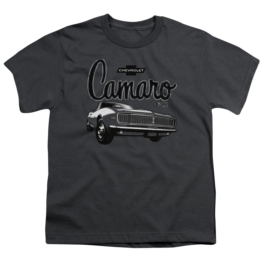 Chevrolet Camaro Script Car-Youth Short Sleeve-Charcoal