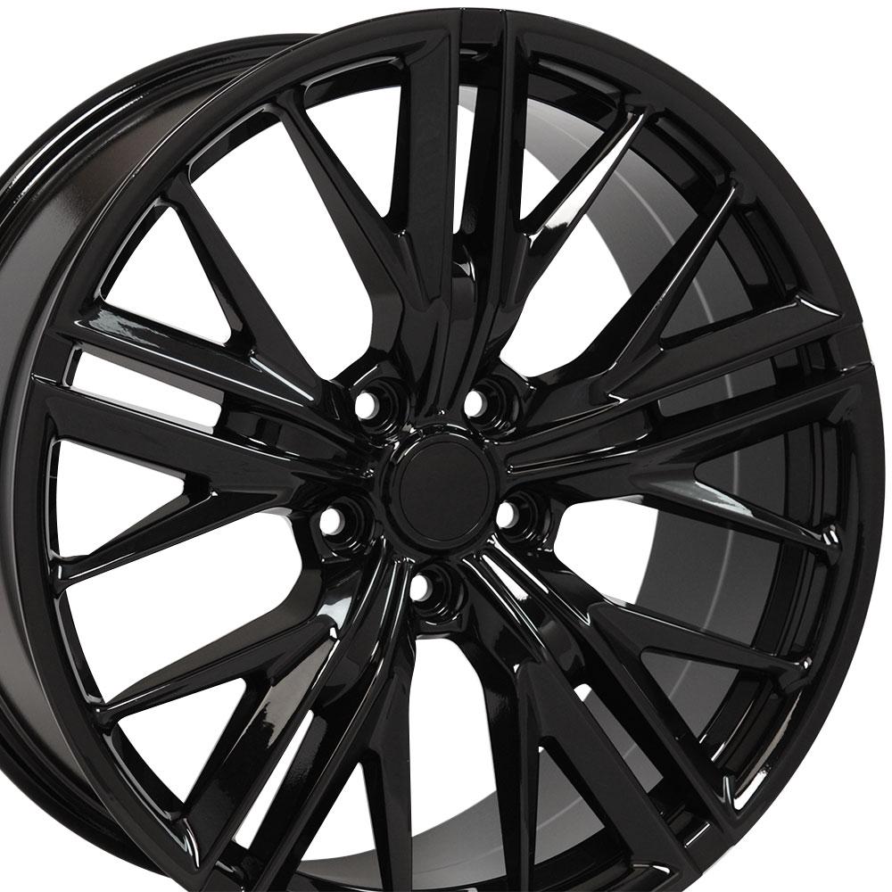 2010-2015 Chevrolet Camaro ZL1 Replica Wheels Staggered Set 20x8.5 & 20x9.5 Gloss Black - CV25