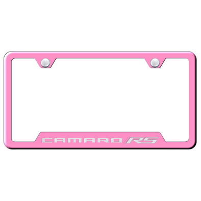Camaro RS Notched License Plate Frame - Pink