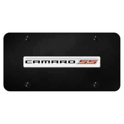 camaro-ss-license-plate-chrome-on-black