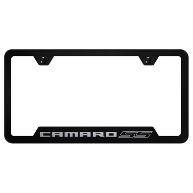 Camaro SS Notched License Plate Frame - Black