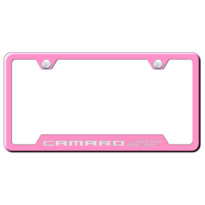 Camaro SS Notched License Plate Frame - Pink