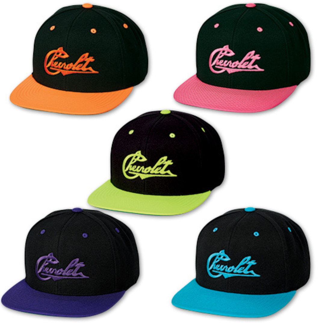 Chevrolet Neon Vintage Flat Bill Hat Cap