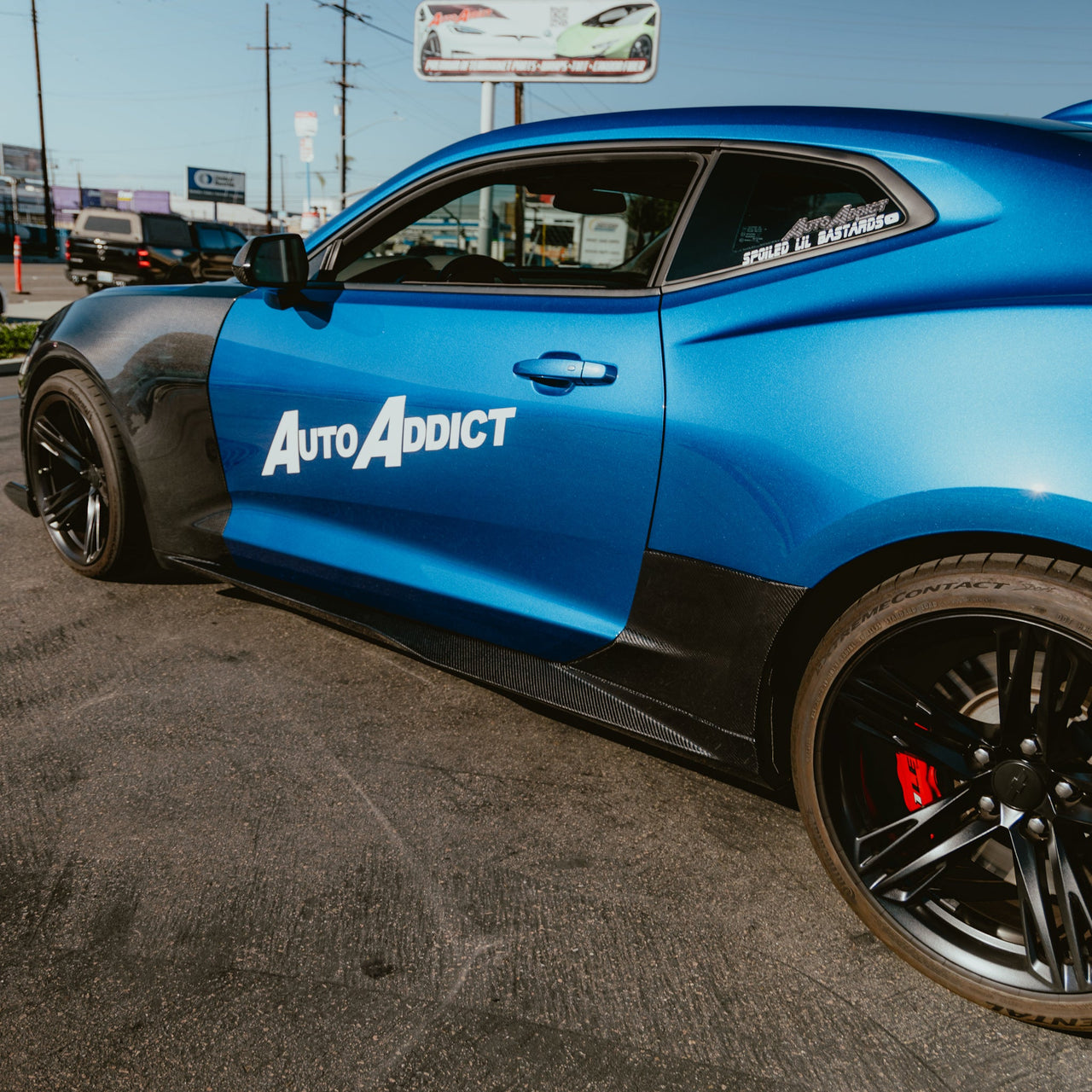 2017-2024 Chevy Camaro ZL1 OEM Side Skirt Rocker 1pc Gloss Carbon Fiber (PAIR)