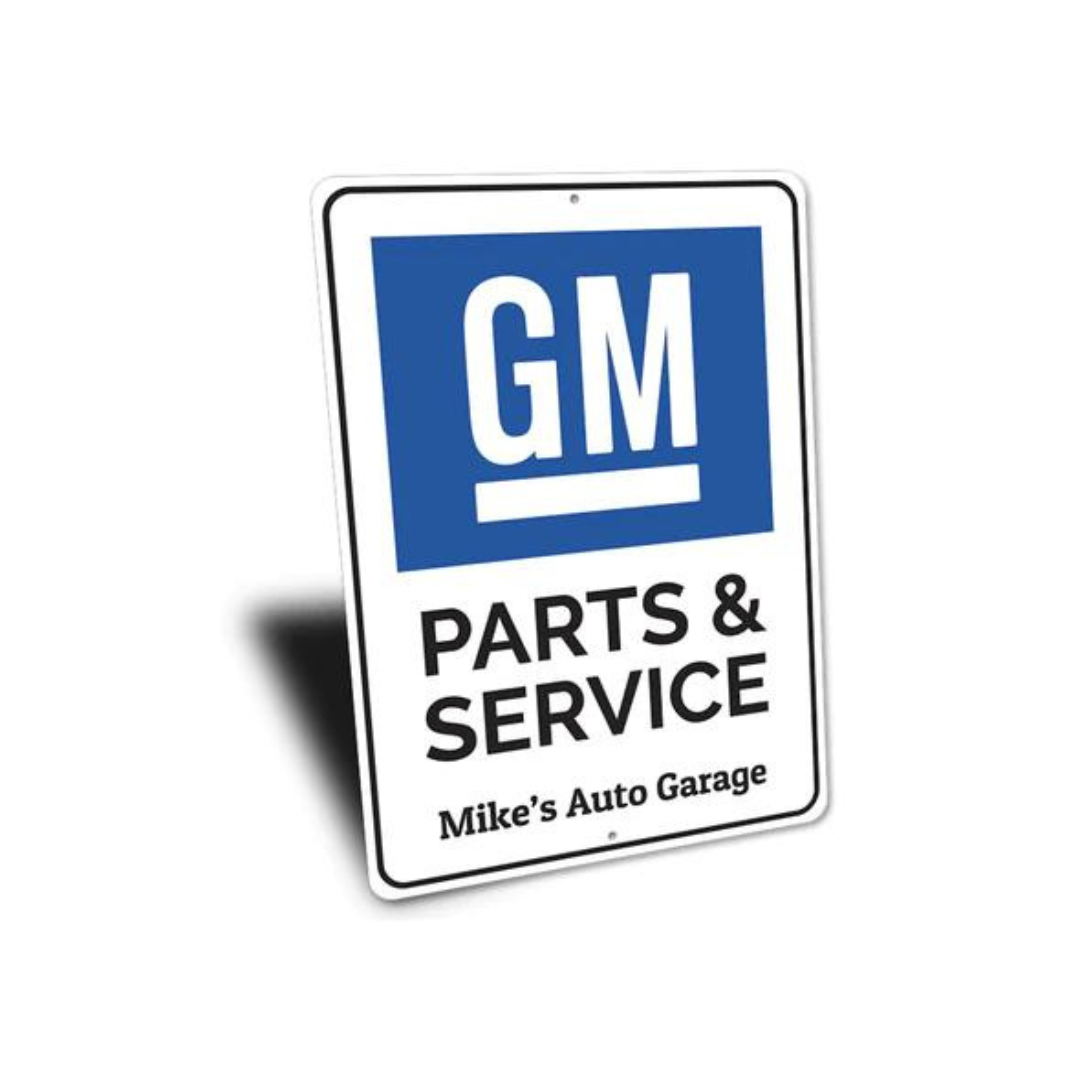 personalized-gm-parts-service-aluminum-sign