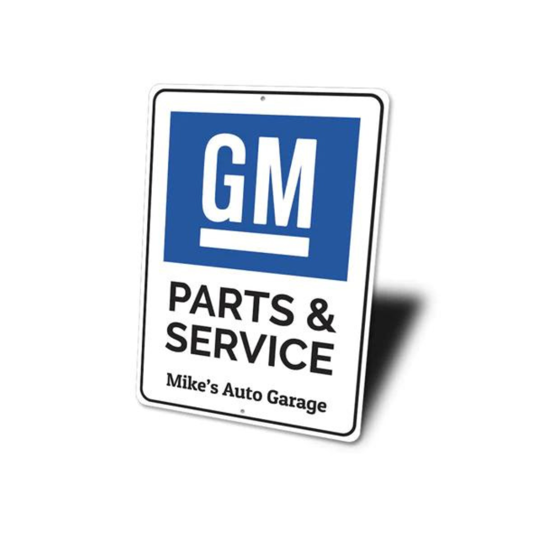 personalized-gm-parts-service-aluminum-sign