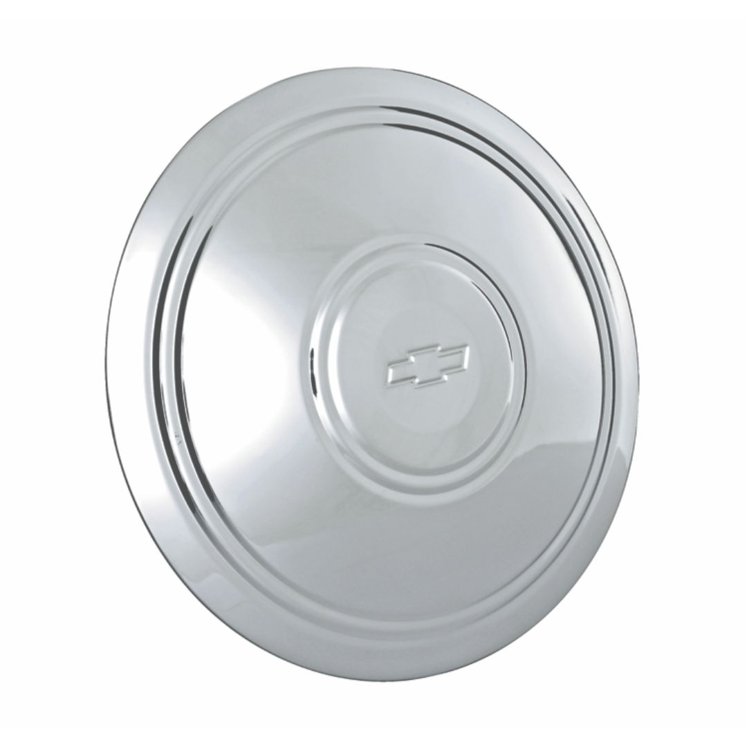 1968-1974 Camaro Police Wheel Center with Chevrolet "Bowtie" Indention Chrome Plated Stainless Steel