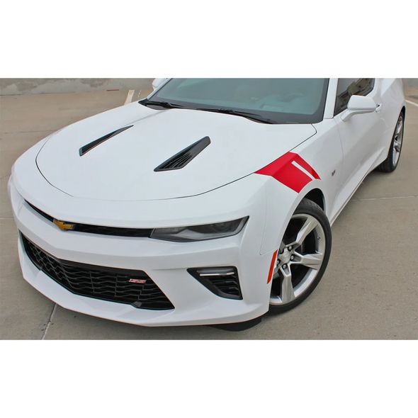2016-2023 Chevrolet Camaro Fender Accent Hash Stripe Decal - Matte Red - Passenger Side Only