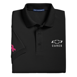 Ladies Breast Cancer Awareness Black Polo