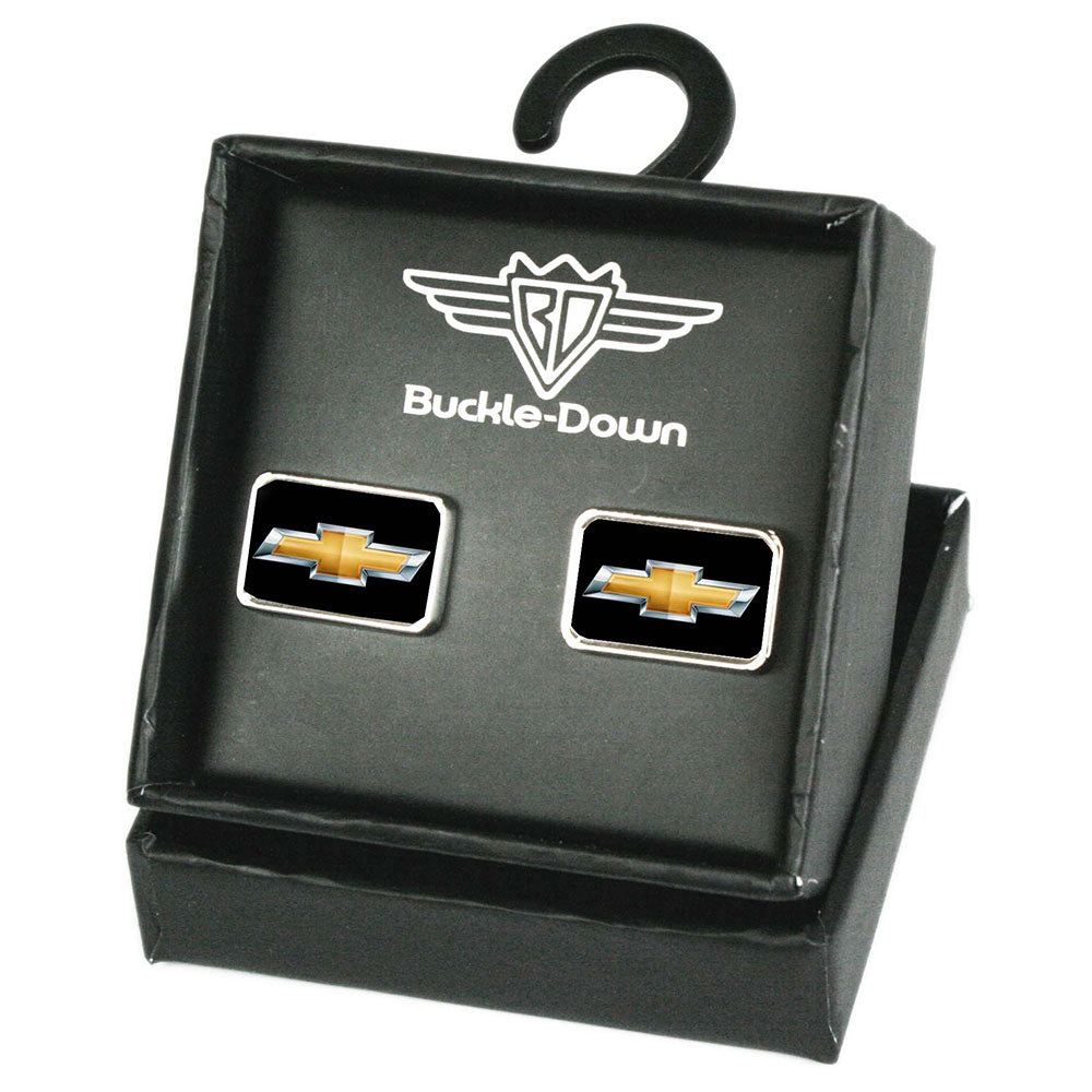 Chevrolet Bowtie Logo Black & Silver Cufflink Set