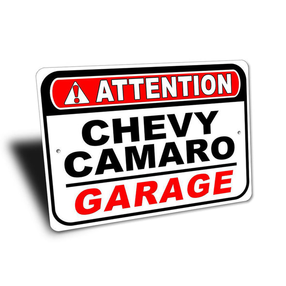 Chevy Camaro - Attention: Camaro Garage - Aluminum Sign