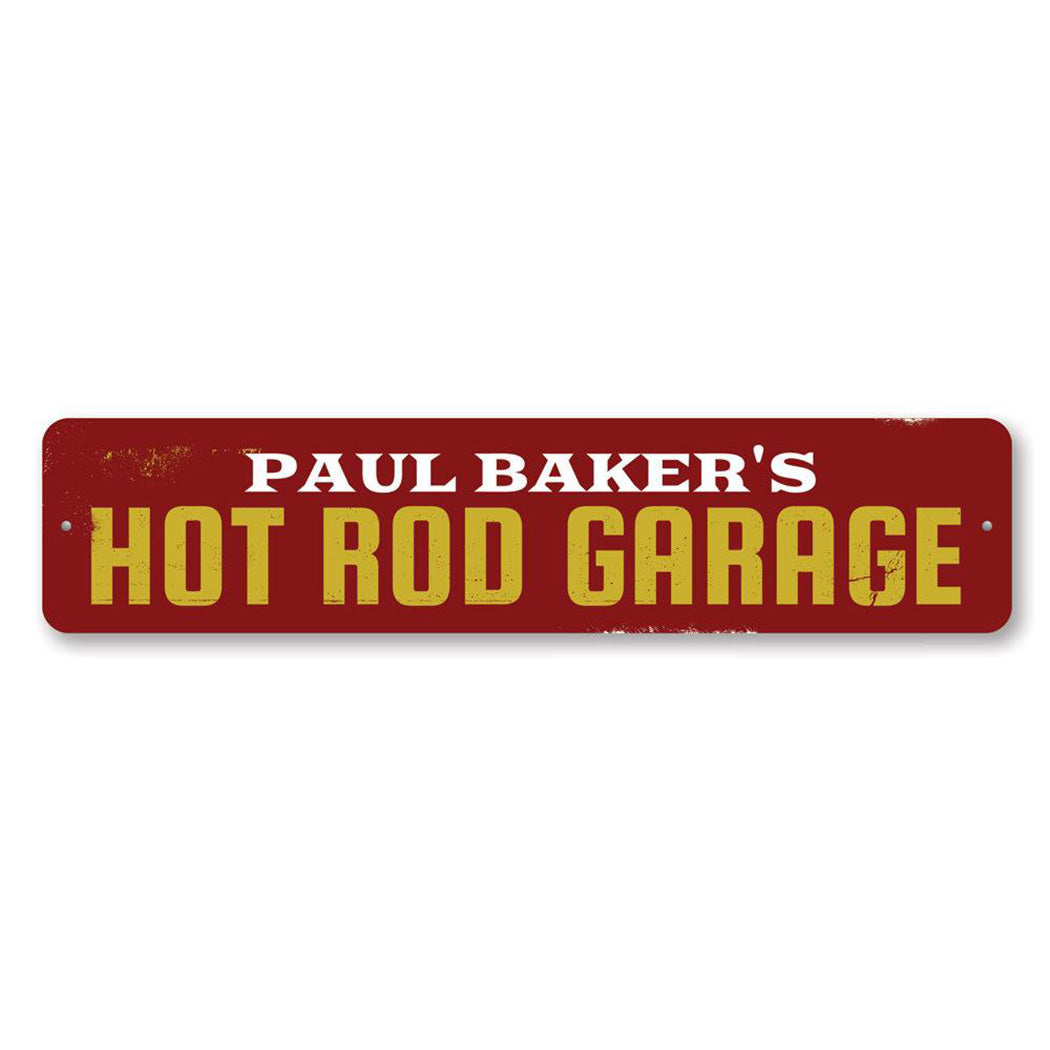 Personalized Hot Rod Garage Aluminum Street Sign | Camaro Store Online