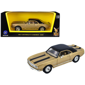1967 Camaro Z-28 Gold w/ Black Stripes and Black Top 1/43 Diecast