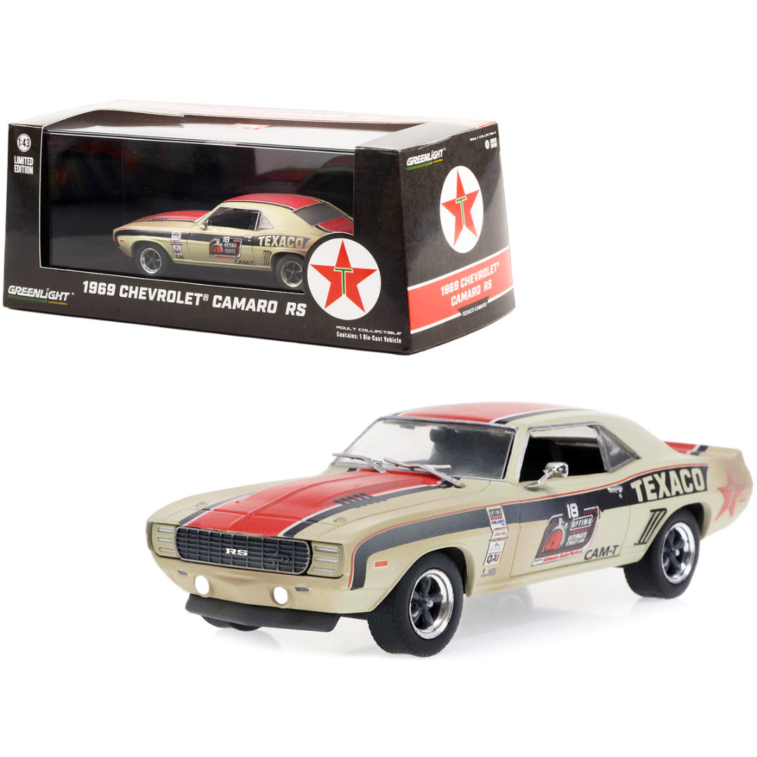 1969 Chevrolet Camaro RS #18 "Texaco" "Ultimate Street Car National Champion" (2021) (Raced Version) 1/43 Diecast Model Car by Greenlight