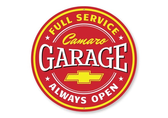 full-service-camaro-garage-aluminum-sign