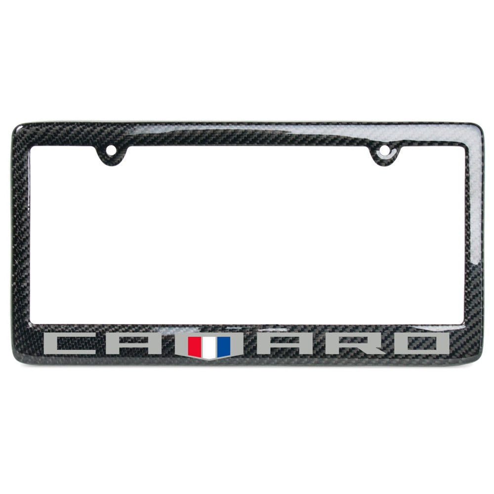Camaro SS Black on Black 100% Carbon Fiber License Plate Frame Camaro SS Black on Black 100% Carbon Fiber License Plate Frame