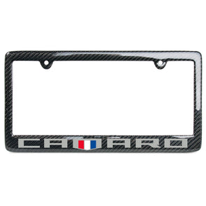 Camaro Badge Logo Carbon Fiber License Plate Frame