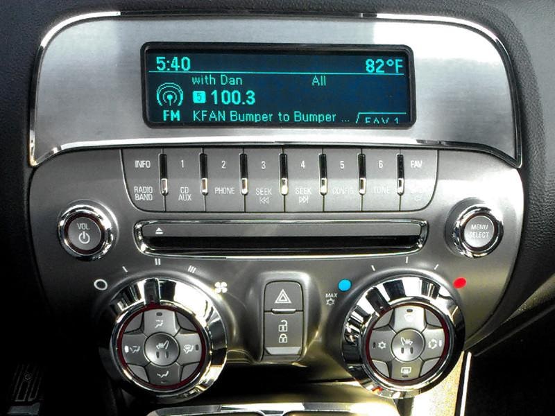 5th-gen-camaro-factory-radio-trim-plate-brushed-stainless-steel-w-polished-bezel