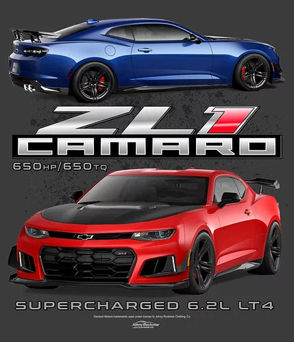 6th Generation Camaro ZL1 Supercharged Charcoal T-Shirt