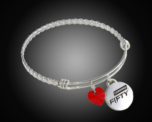 camaro-fifty-logo-crystal-twisted-wire-charm-bracelet