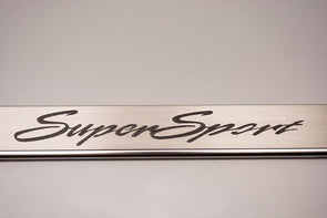 Camaro License Plate Frame with "Super Sport" Script - Brushed Stainless Steel