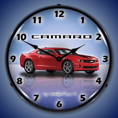 Lighted 5th Generation Camaro Red Jewel Clock