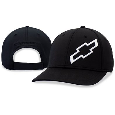 Chevrolet White Bowtie Performance Jersey Black Mesh Hat / Cap