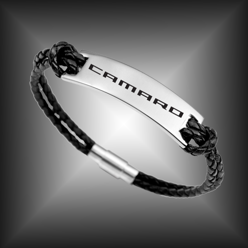 Camaro Leather Strap ID Bracelet
