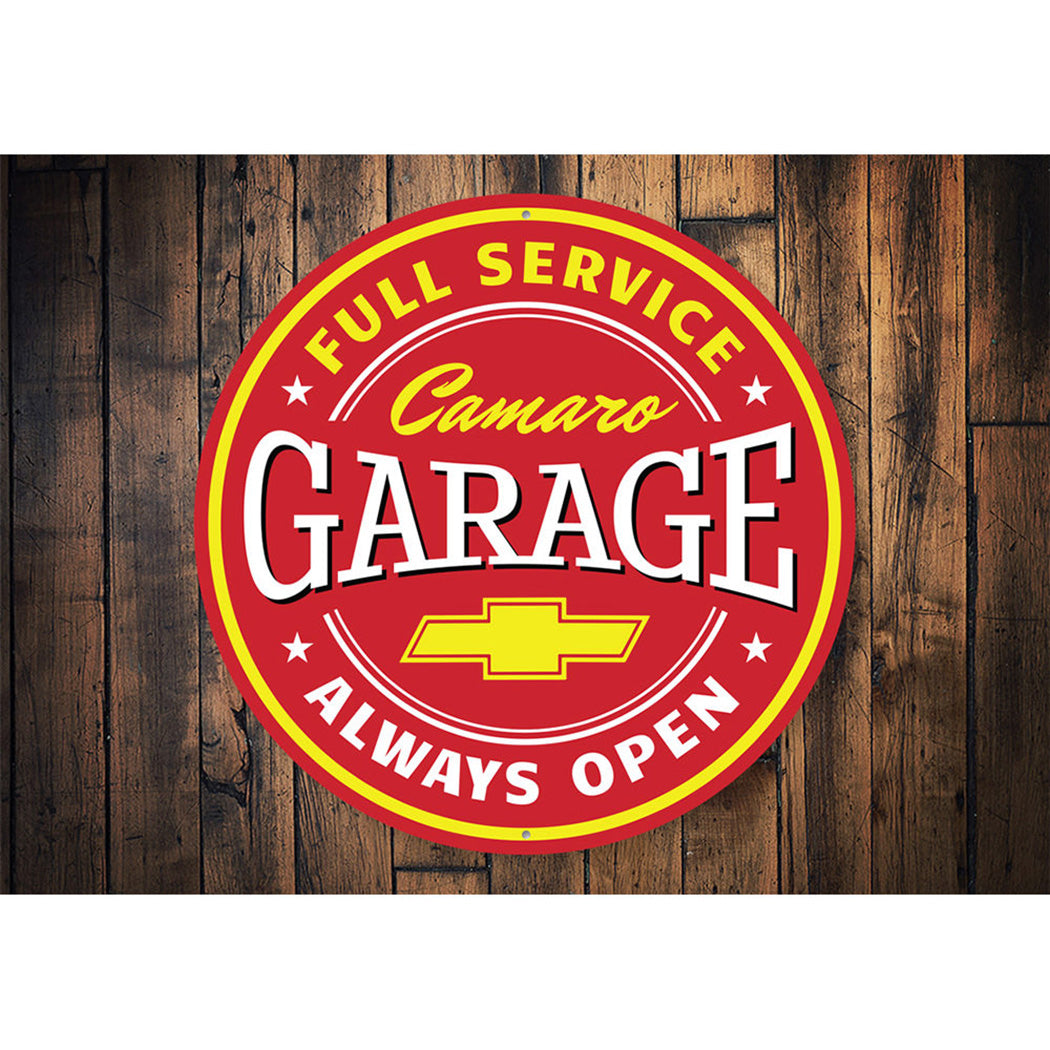 full-service-camaro-garage-aluminum-sign