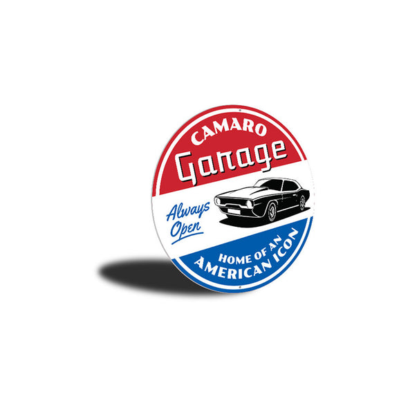 Camaro Car Garage Home Of An American Icon- Aluminum Sign