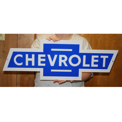 Vintage Chevrolet Bowtie Steel Sign