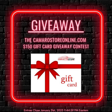 The CamaroStoreOnline.com $150 Gift Card Contest Giveaway
