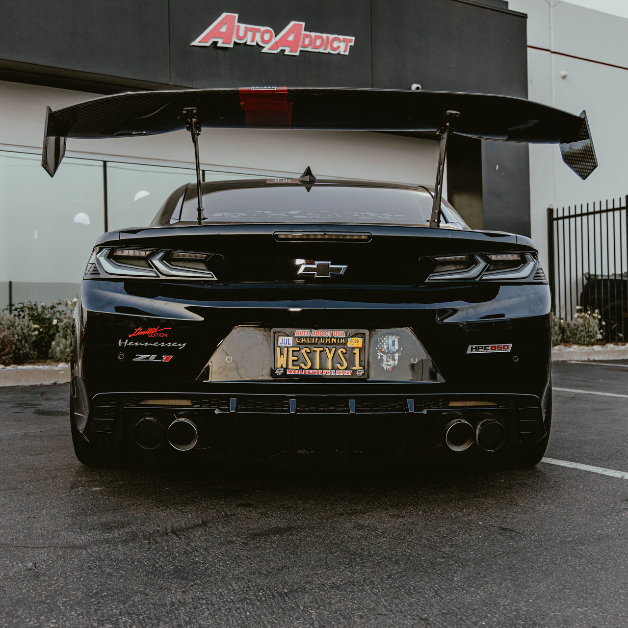 2017-2024 Chevy Camaro ZL1 / ZL1 1LE EVO Diffuser W/ Smokey Reflectors Gloss Black