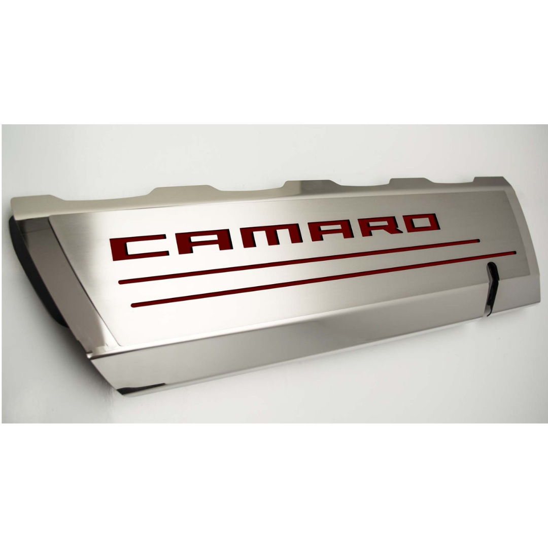 2016-2021-camaro-ss-fuel-rail-cover-overlays-w-camaro-color-font-inlay-2pc-polished-stainless-steel