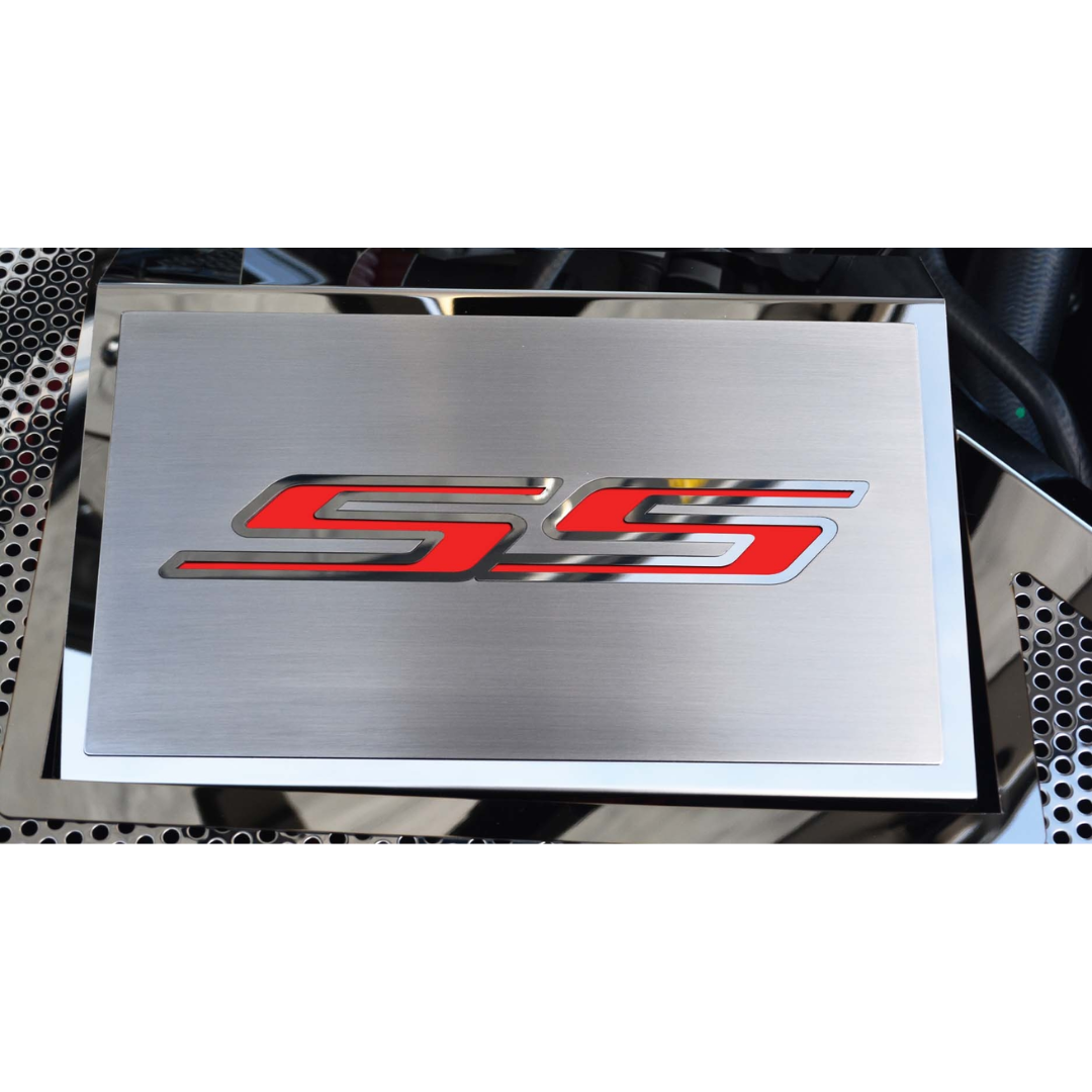 2016-2021-camaro-ss-fuse-box-cover-polished-w-brushed-ss-top-plate-stainless-steel-choose-inlay-color