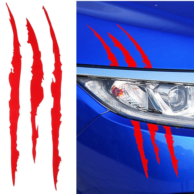 Vinyl-Claw-Thrash-Mark-Headlight-Decal---Gloss-Red-114V02-Corvette-Store-Online