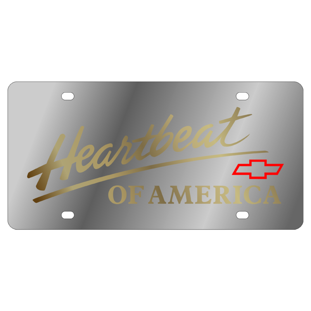 Chevrolet Heartbeat of America Stainless Steel License Plate