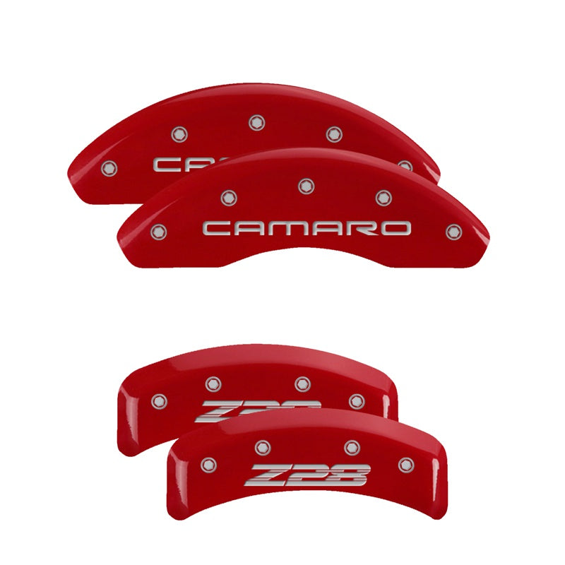 Camaro Script Front / Z28 Script Rear, Red - 1997 Camaro MGP Brake Caliper Covers Set of 4