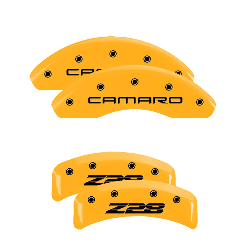 Camaro Script Front / Z28 Script Rear, Yellow - 1997 Camaro MGP Brake Caliper Covers Set of 4