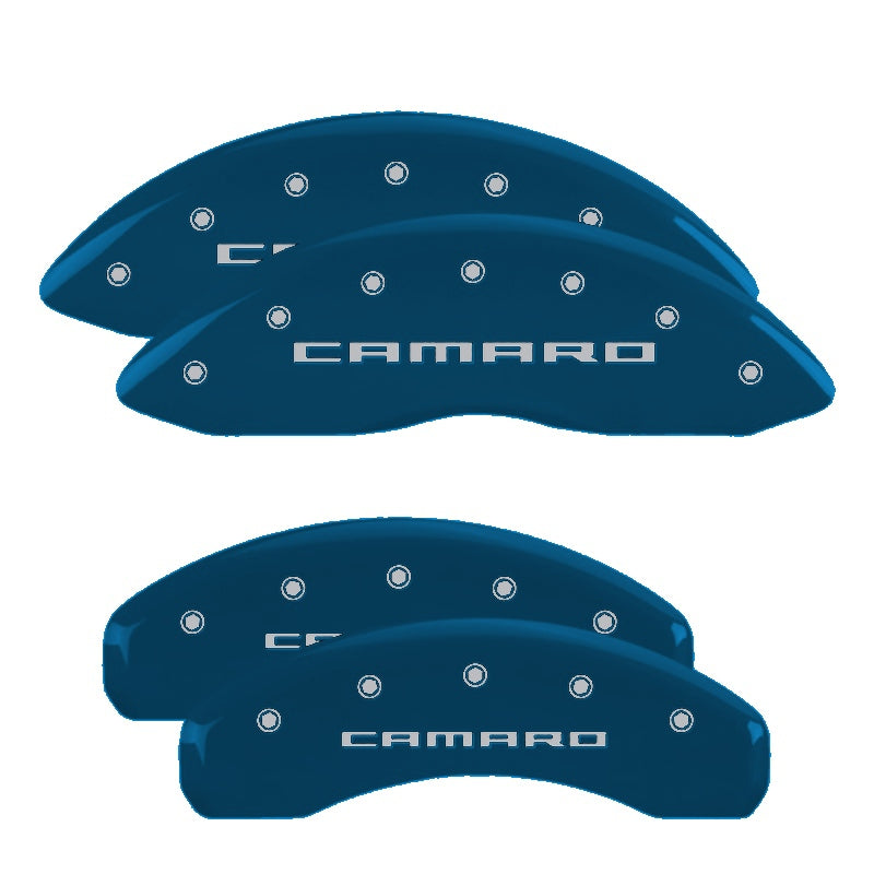 Camaro Script, Blue - 2010-2015 Camaro V6 LS/LT MGP Brake Caliper Covers Set of 4