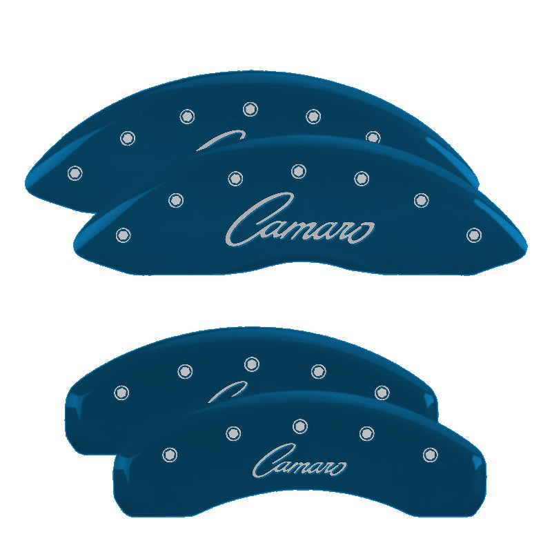 Vintage Camaro Script, Blue - 2010-2015 Camaro V6 LS/LT MGP Brake Caliper Covers Set of 4