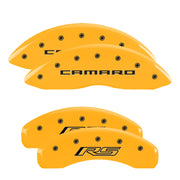 Camaro Script Front / RS Script Rear, Yellow - 2010-2015 Camaro V6 LS/LT MGP Brake Caliper Covers Set of 4